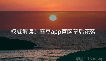权威解读！麻豆app官网幕后花絮