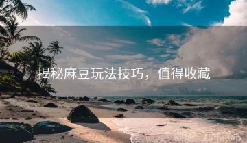 揭秘麻豆玩法技巧，值得收藏