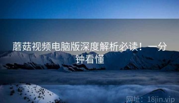 蘑菇视频电脑版深度解析必读！一分钟看懂