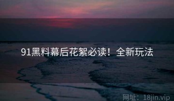 91黑料幕后花絮必读！全新玩法