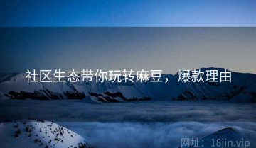 社区生态带你玩转麻豆，爆款理由
