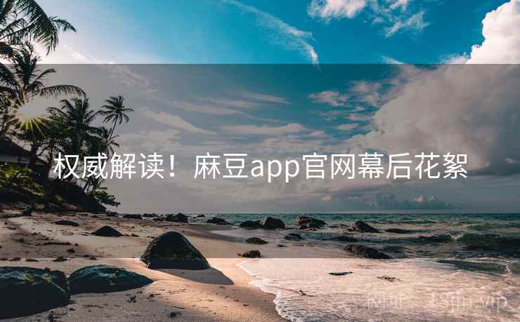 权威解读！麻豆app官网幕后花絮