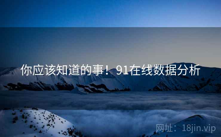 你应该知道的事！91在线数据分析
