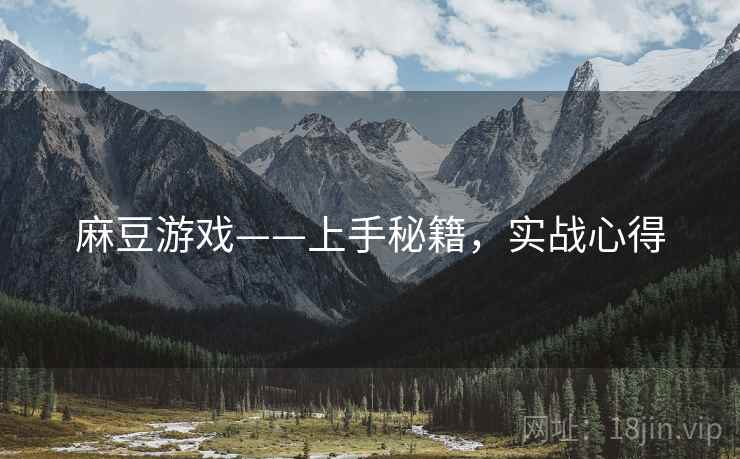 麻豆游戏——上手秘籍，实战心得