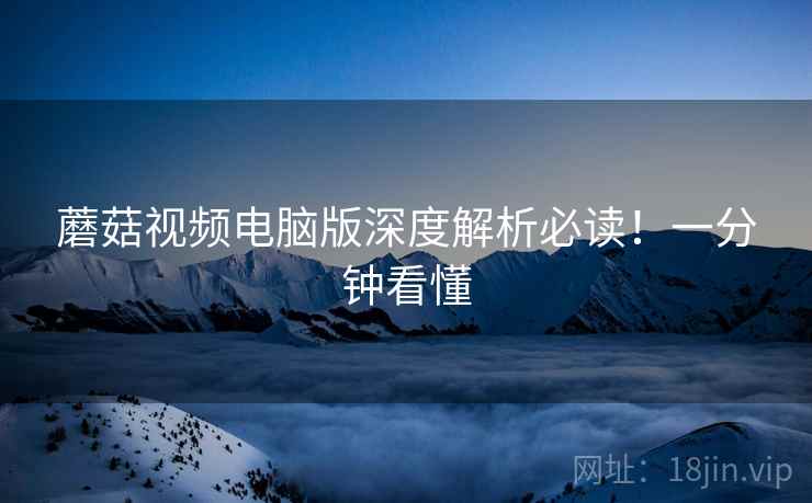 蘑菇视频电脑版深度解析必读！一分钟看懂